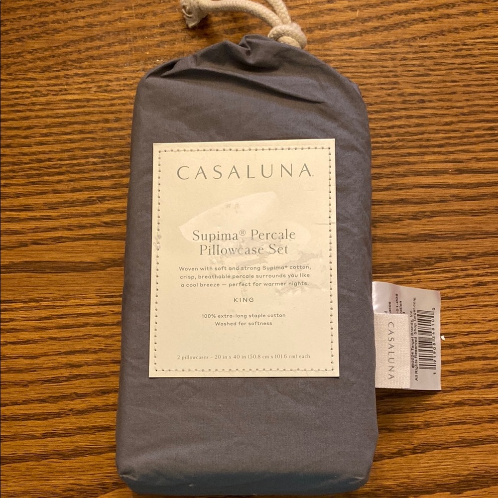 Casaluna Supima Percale Pillowcase Set in Dark Gray
-FINAL MARKDOWN-